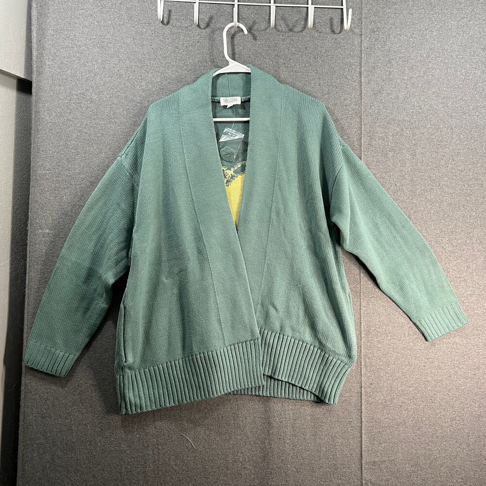 Candace Cameron Bure Regular Novelty Jacquard Open Cardigan Trellis Size Large